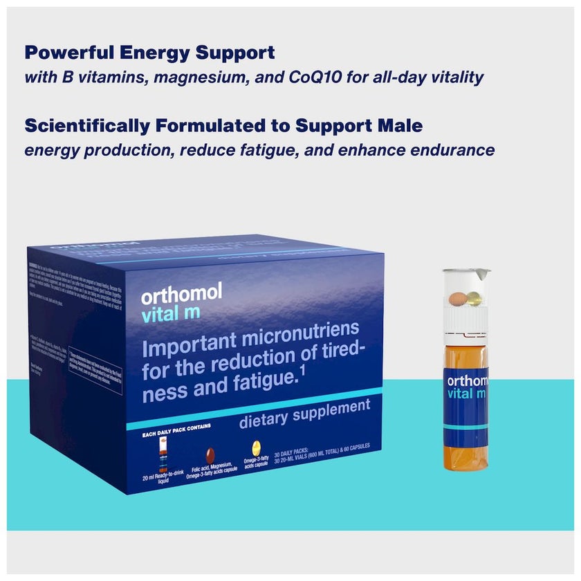 Orthomol Vital M Men's Supplement Vials + Capsules, Pack of 30's