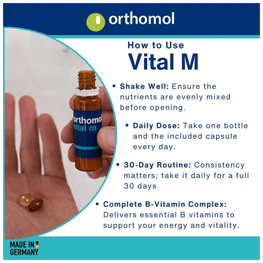 Orthomol Vital M Men's Supplement Vials + Capsules, Pack of 7's