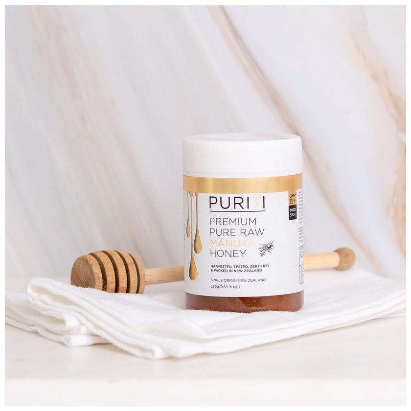 Puriti Premium UMF 15+ MGO 550+ Pure Raw Manuka Honey 250g