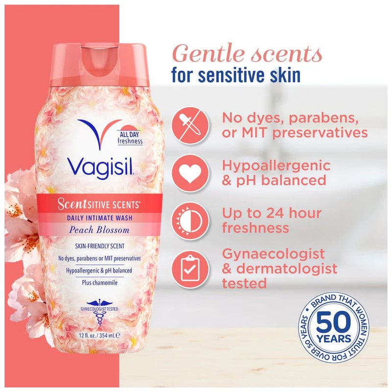 Vagisil Scentsitive Scents Daily Intimate Wash 354ml - Peach Blossom