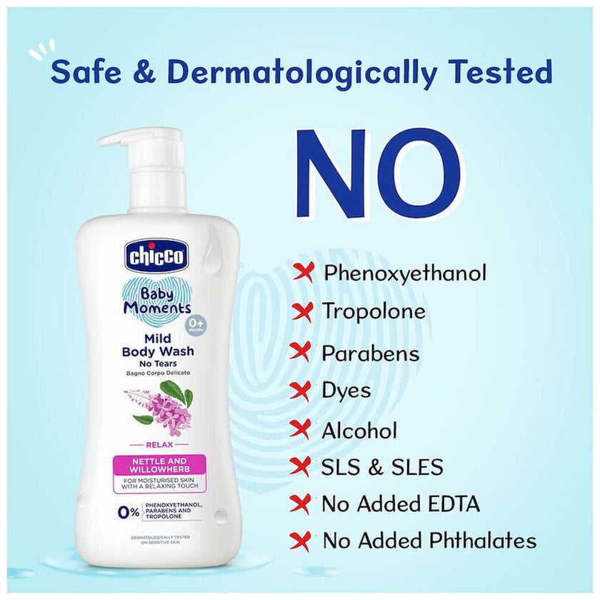 Chicco Baby Moments 0M+ No-Tears Mild Body Wash 500ml - Relax