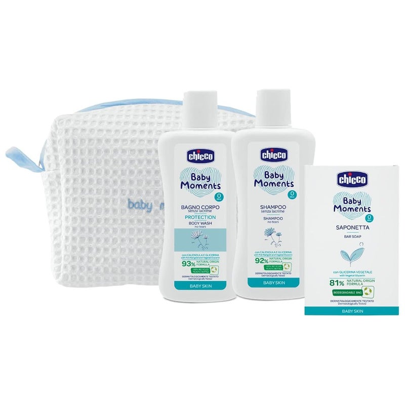 Chicco Baby Moments 0M+ Beauty Bag - Light Blue