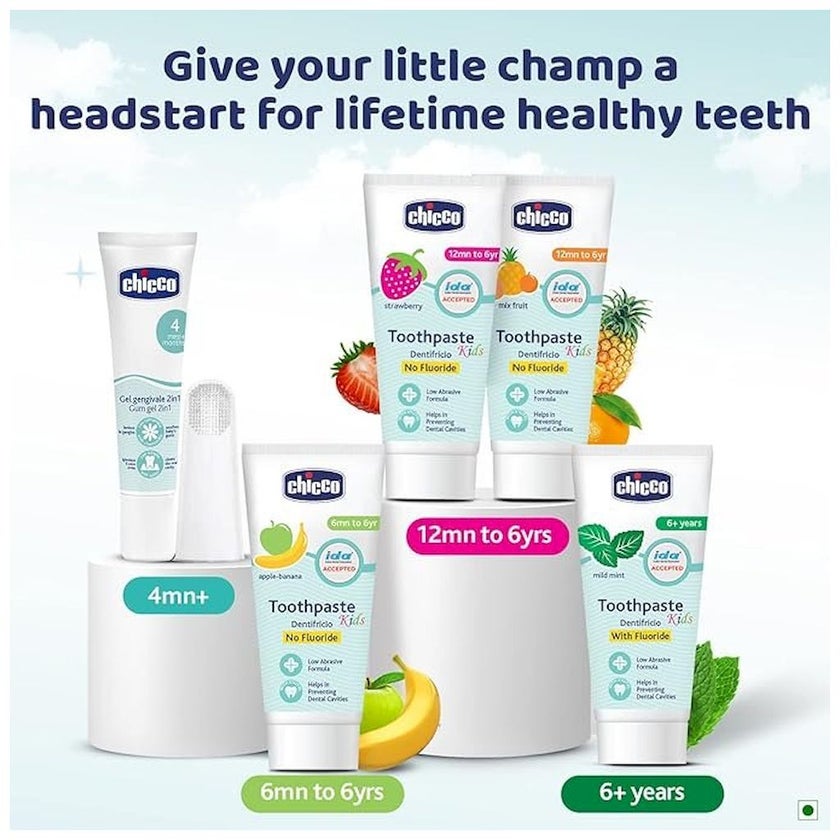 Chicco Kids Toothpaste For 1 To 5 Years 50ml - Tutti-Frutti Fruit Mix