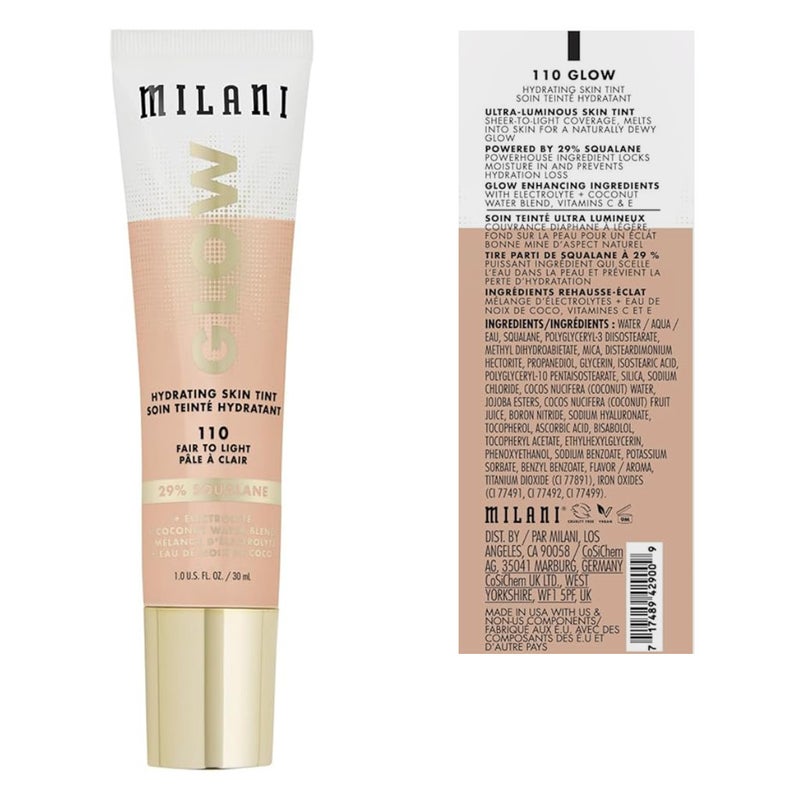 Milani Cosmetics Glow Hydrating Skin Tint 30ml - 110 Translucent 