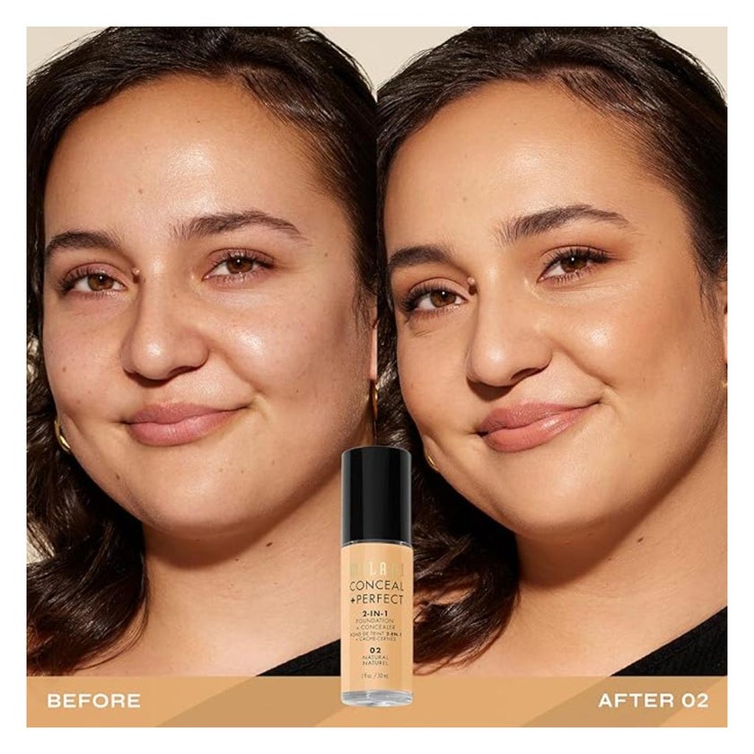 Milani Cosmetics Conceal + Perfect 2-In-1 Foundation & Concealer 30ml - 02 Natural