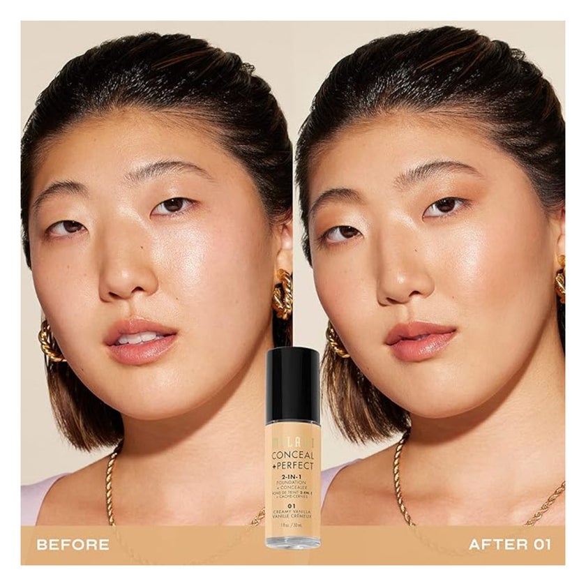 Milani Cosmetics Conceal + Perfect 2-In-1 Foundation & Concealer 30ml - 01 Creamy Vanilla 