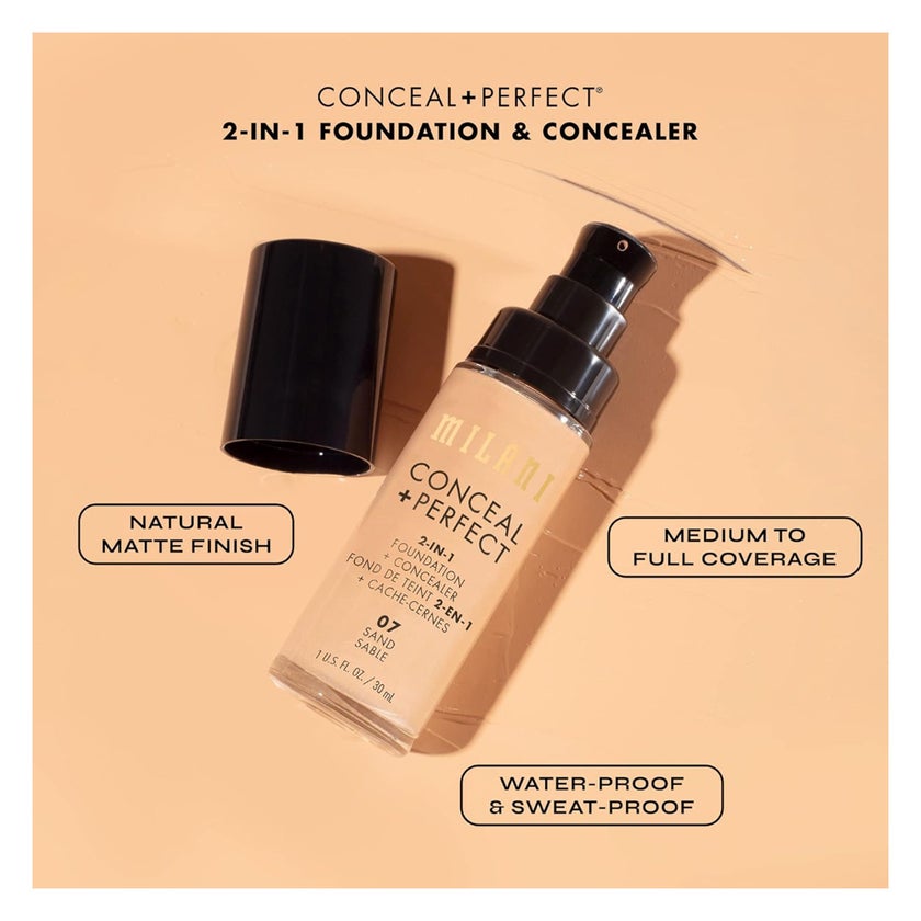 Milani Cosmetics Conceal + Perfect 2-In-1 Foundation & Concealer 30ml - 01 Creamy Vanilla 