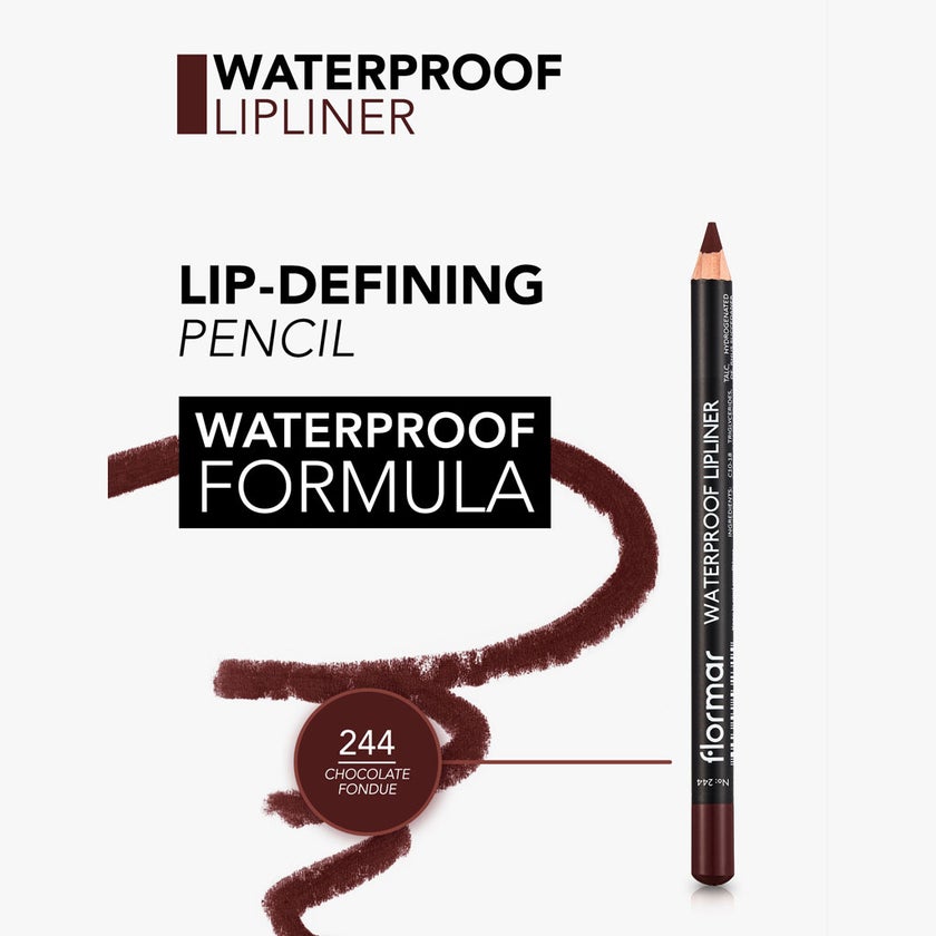 Flormar Waterproof Lipliner Pencil - Shade 244 Chocolate Fondue