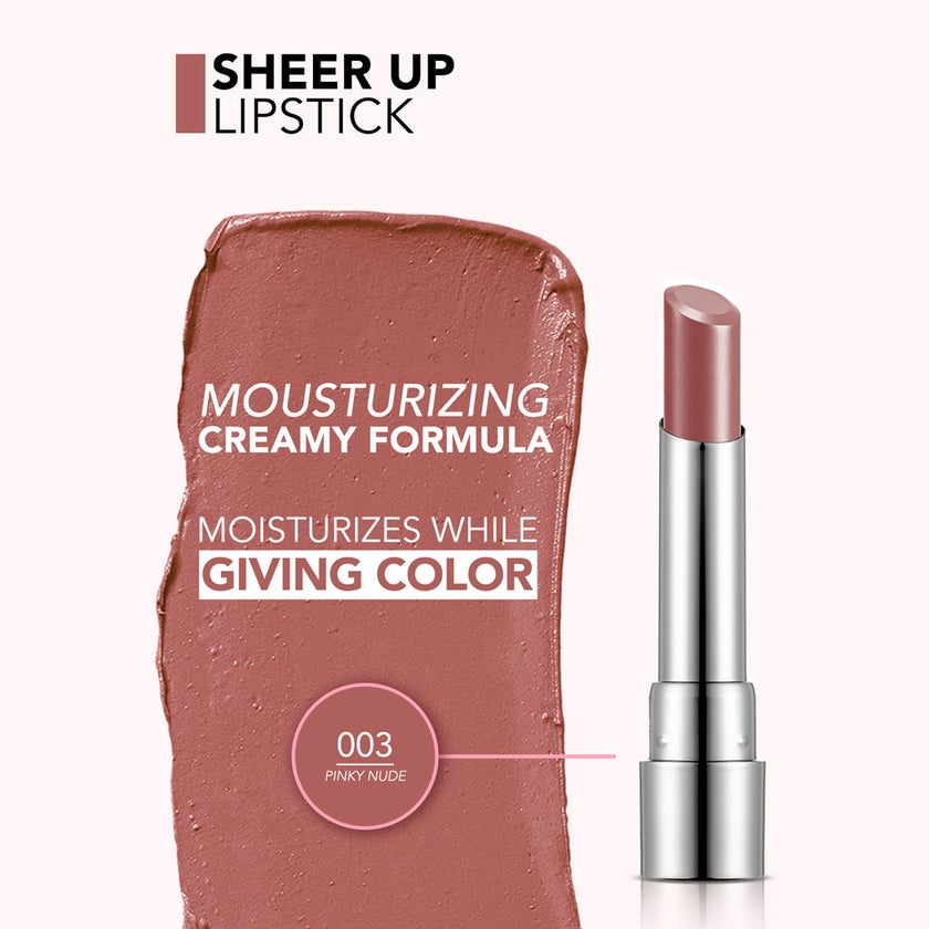 Flormar New Sheer Up Lipstick - Shade 003 Pinky Nude