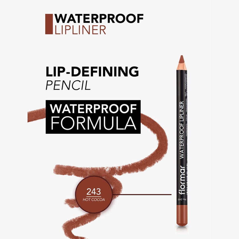 Flormar Waterproof Lipliner Pencil - Shade 243 Hot Cocoa