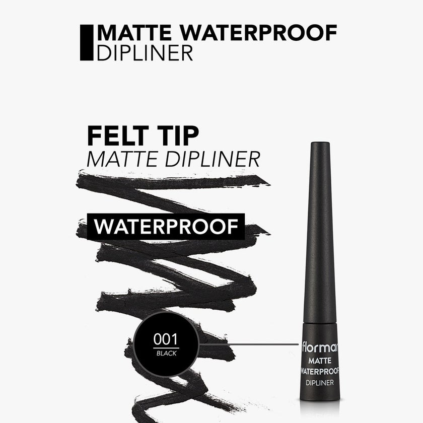 Flormar Matte Waterproof Dipliner - 001 Black