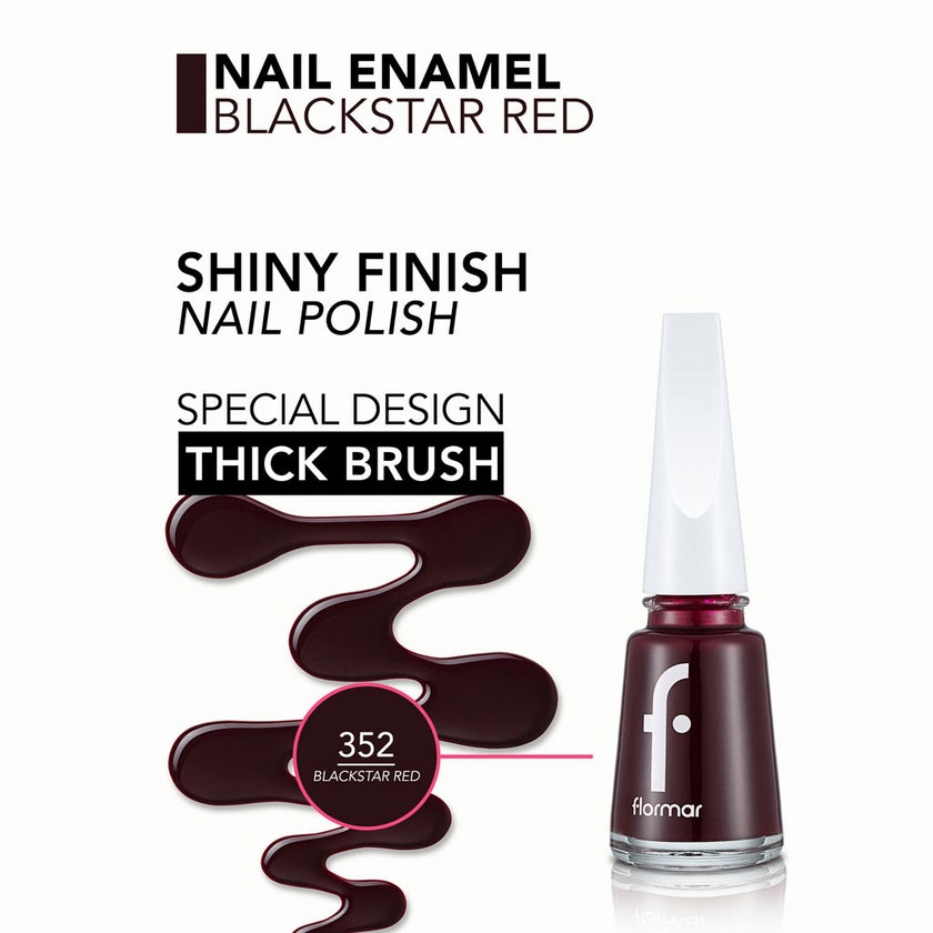 Flormar Nail Polish - 352 Blackstar Red
