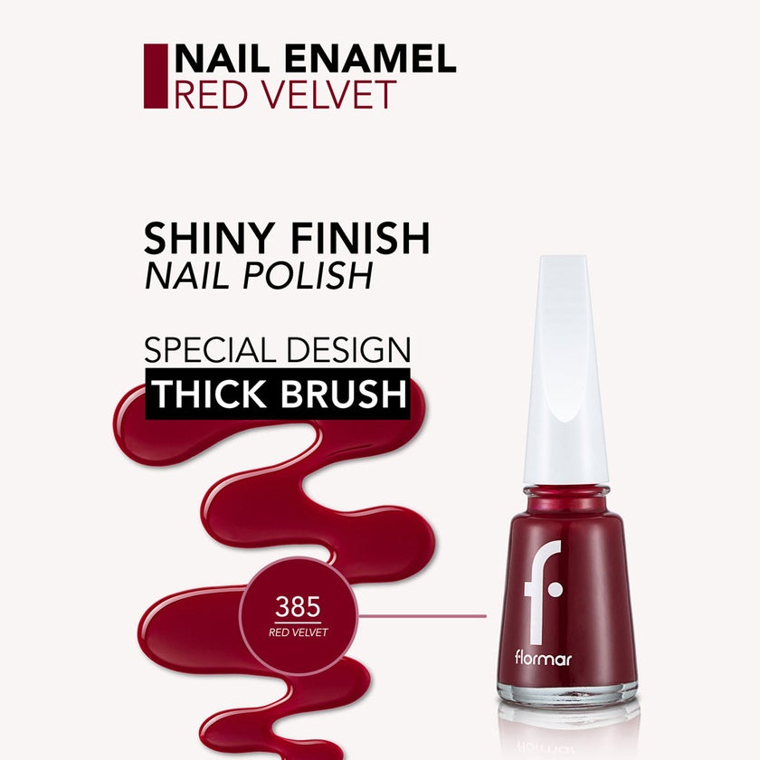 Flormar Nail Polish - 385 Red Velvet