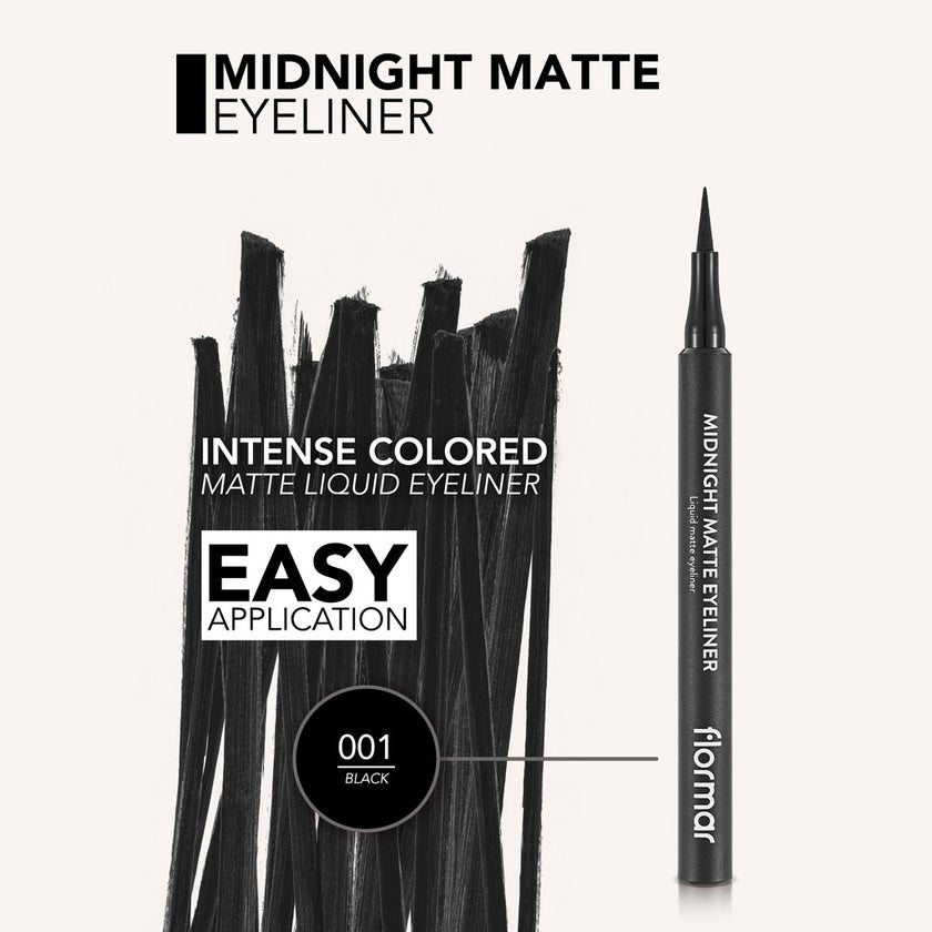 Flormar Liquid Midnight Matte Eyeliner - 001 Black