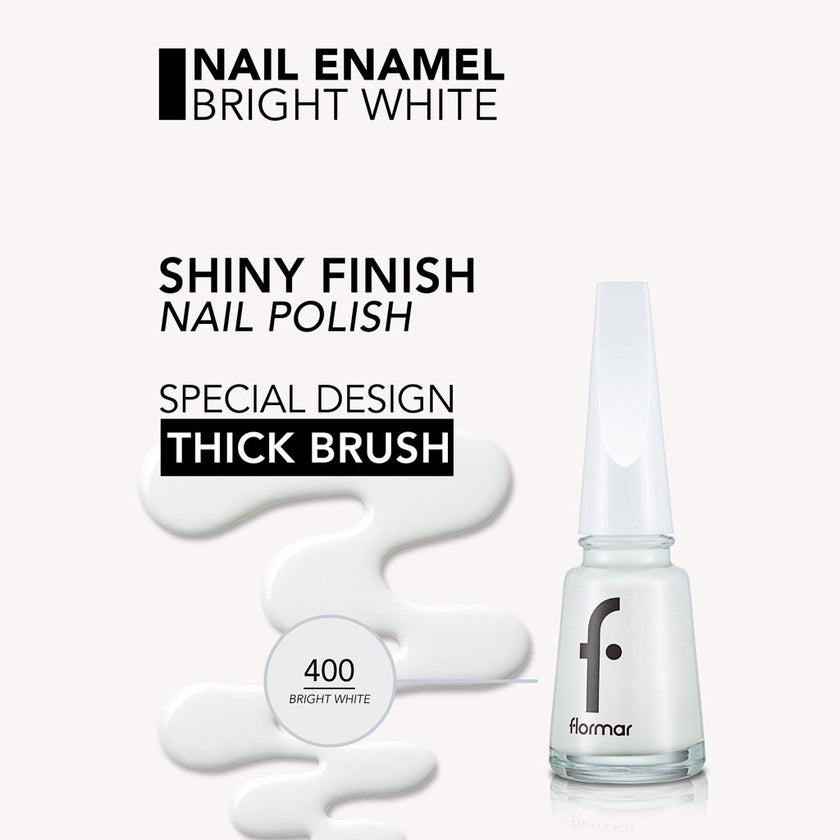 Flormar Nail Polish - 400 Bright White
