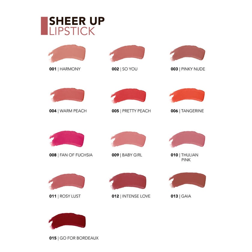 Flormar New Sheer Up Lipstick - Shade 010 Thulian Pink