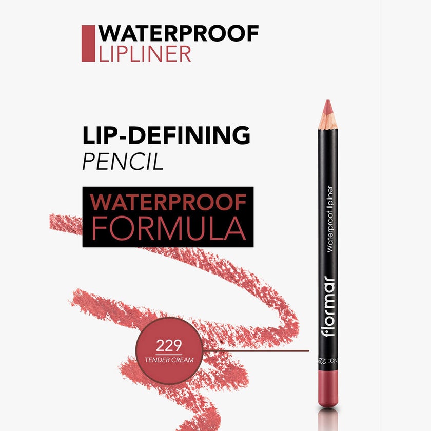 Flormar Waterproof Lipliner Pencil - Shade 229 Tender Cream