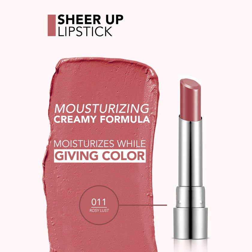 Flormar New Sheer Up Lipstick - Shade 011 Rosy Lust