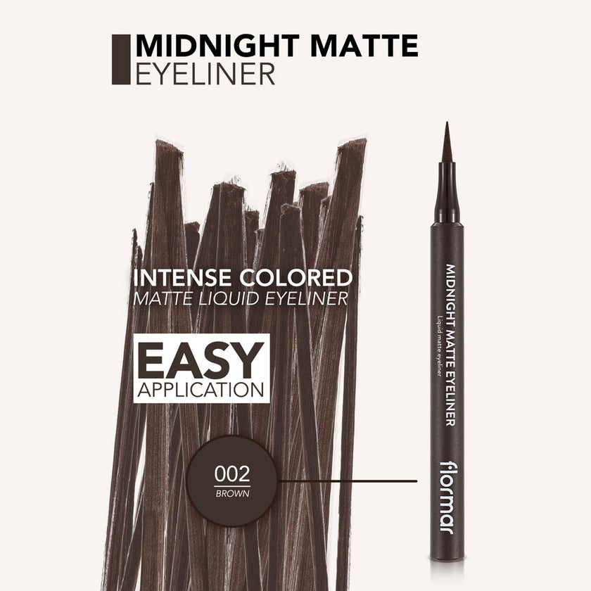 Flormar Liquid Midnight Matte Eyeliner - 002 Brown