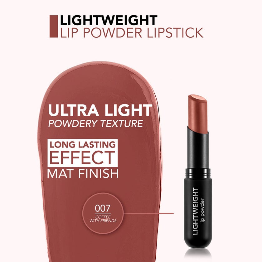 Flormar Lightweight Matte Lip Powder Lipstick - Shade 007 Coffee With Friends