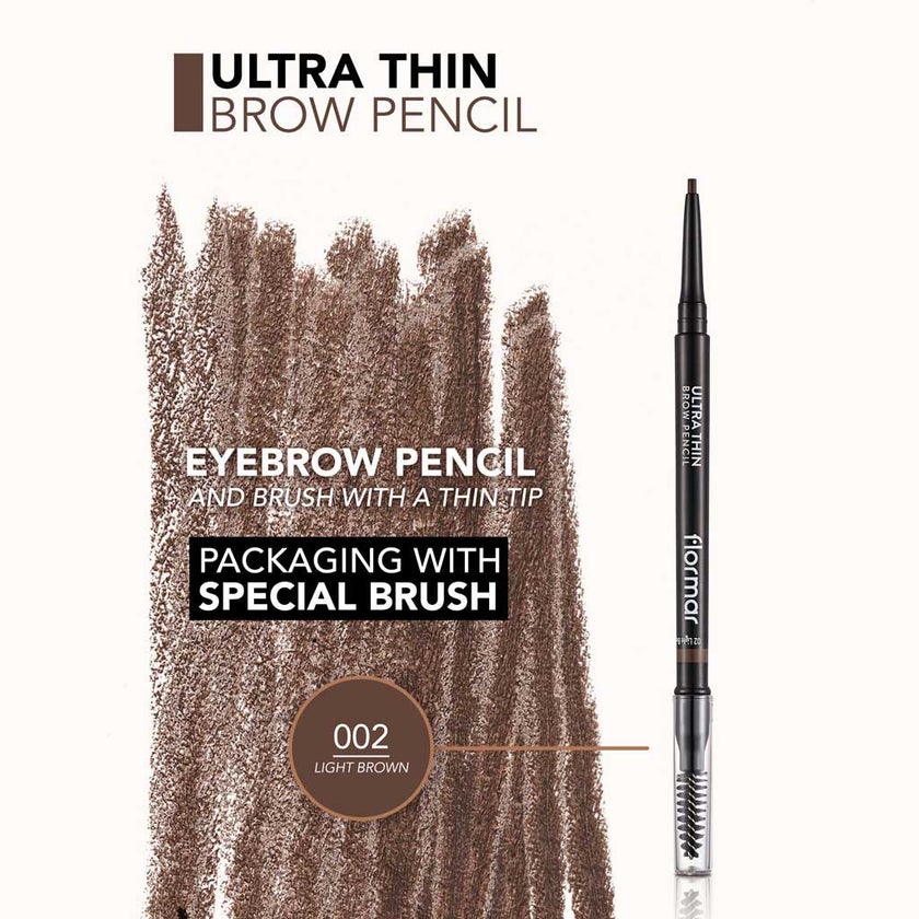 Flormar Ultra Thin Eyebrow Pencil - 002 Light Brown