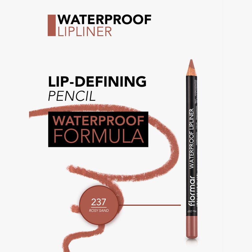 Flormar Waterproof Lipliner Pencil - Shade 237 Rosy Sand