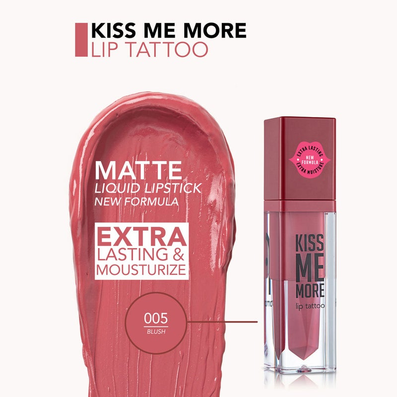 Flormar Matte Liquid Lipstick - Kiss Me More Lip Tattoo 005 Blush