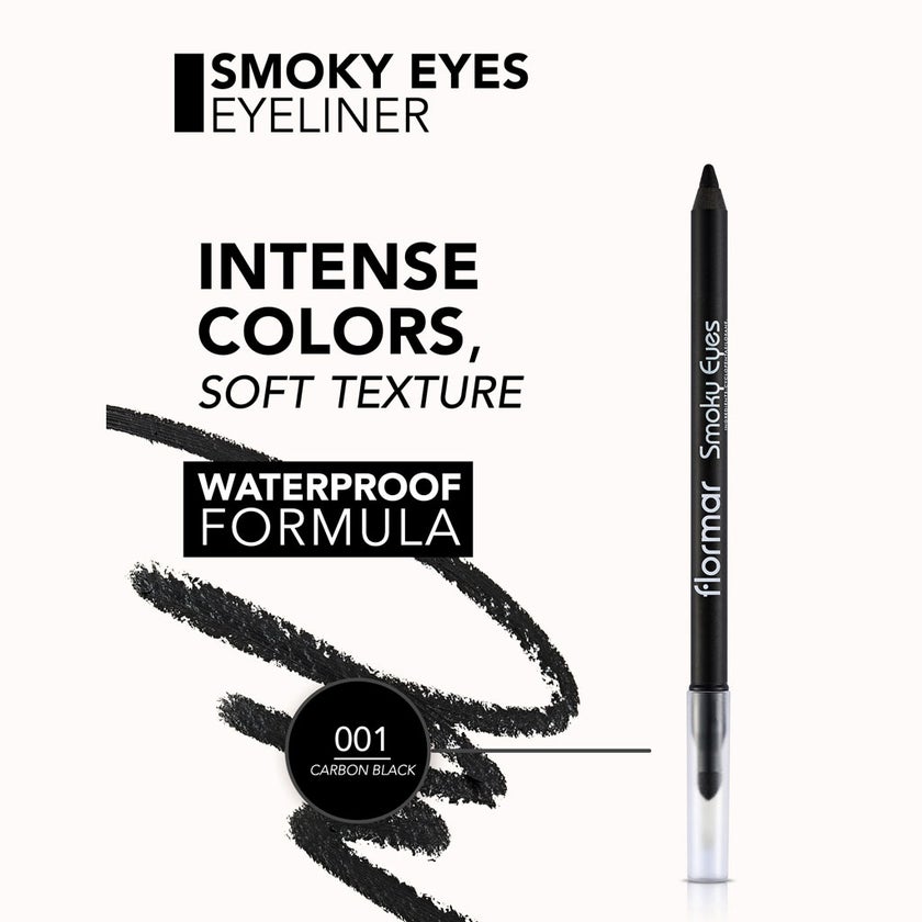 Flormar Smokey Eyes Waterproof Eyeliner - 001 Carbon Black