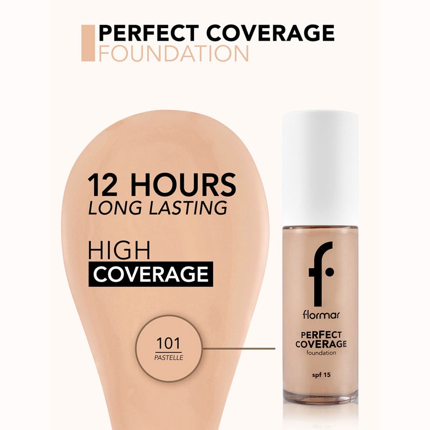 Flormar Perfect Coverage Foundation SPF15 30g - Shade 101 Pastelle 