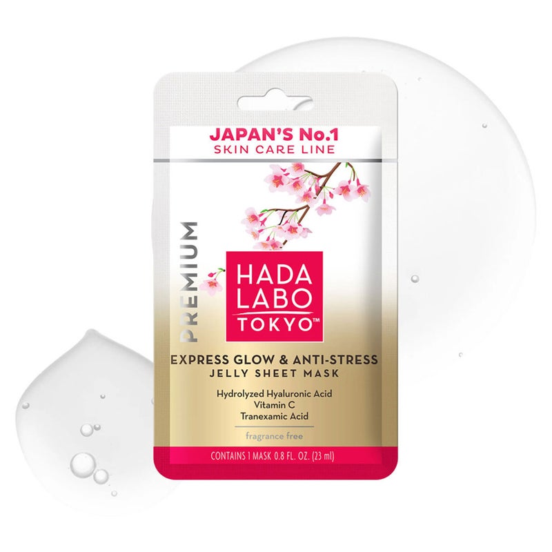 Hada Labo Tokyo Express Glow & Anti Stress Jelly Face Sheet Mask 23ml