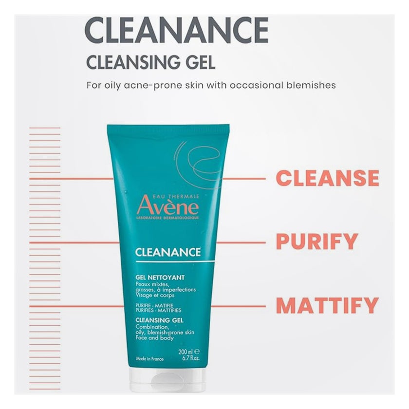 Avene Cleanance Soapless Cleanser Gel 200ml, Pack of 2's