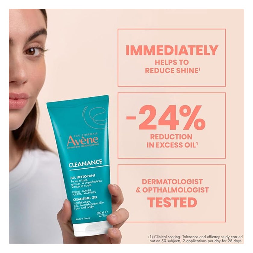 Avene Cleanance Soapless Cleanser Gel 200ml, Pack of 2's