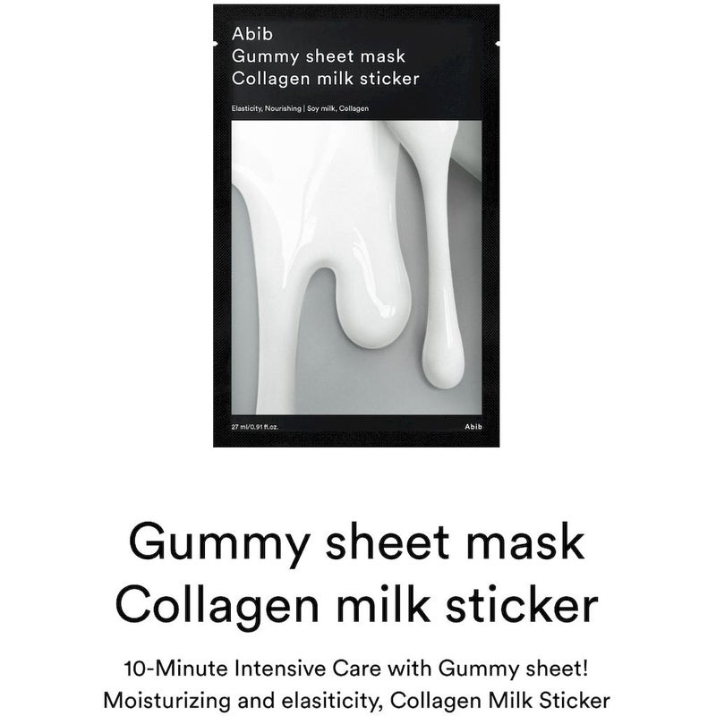 Abib Gummy Sheet Mask Collagen Milk Sticker 27ml, Pack of 10's