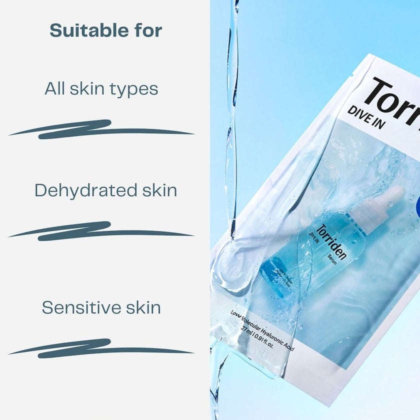 Torriden Dive In Hyaluronic Acid Facial Sheet Mask 27ml, Pack of 10's