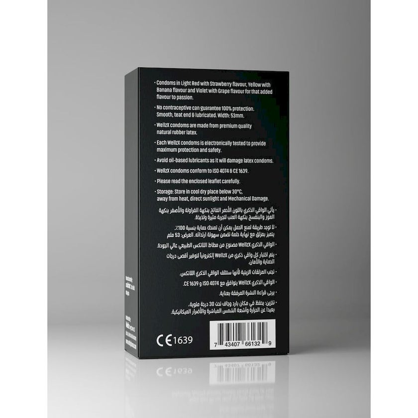 Wellz Pharma WellzX Coloured & Flavoured Condoms, Pack of 12's