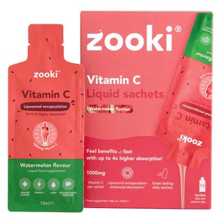 Zooki Liposomal Vitamin C 1000mg Watermelon Flavor Liquid Sachets 15ml, Pack of 14's