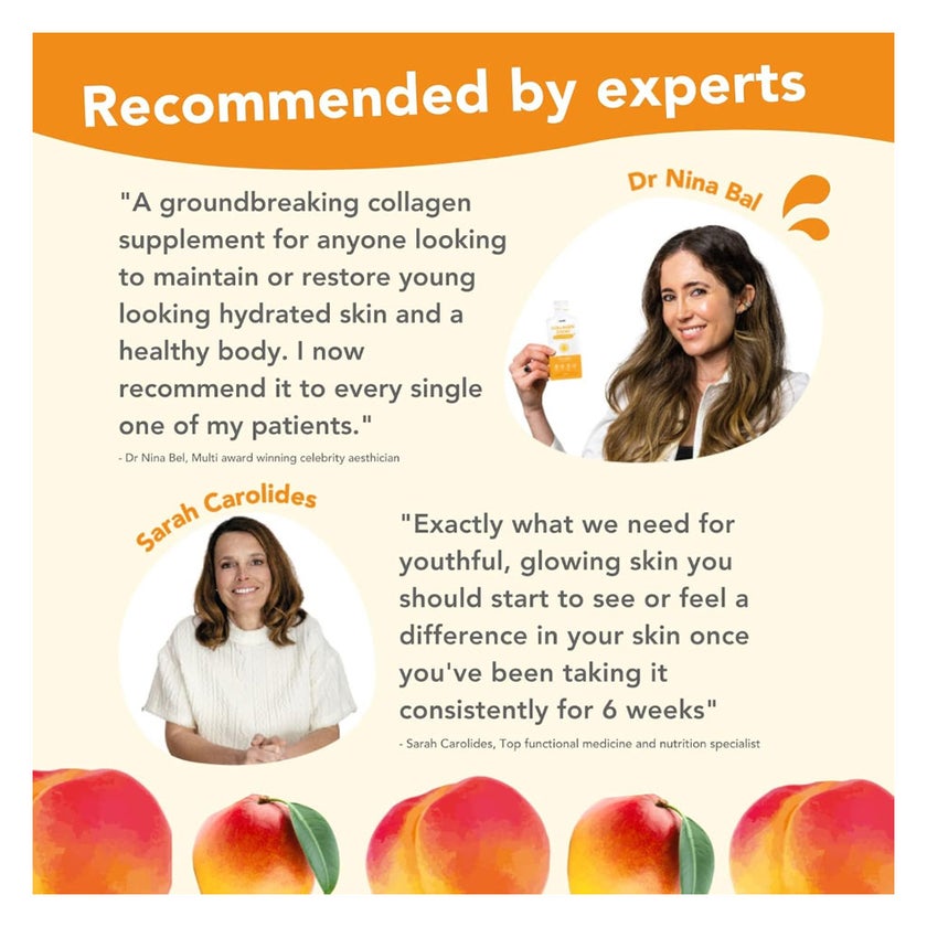 Zooki Marine Collagen 5000mg Mango Peach Flavor Liquid Sachets 15ml, Pack of 14's