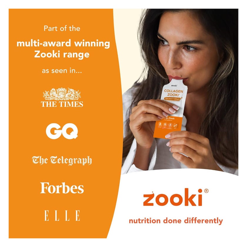 Zooki Marine Collagen 5000mg Mango Peach Flavor Liquid Sachets 15ml, Pack of 14's