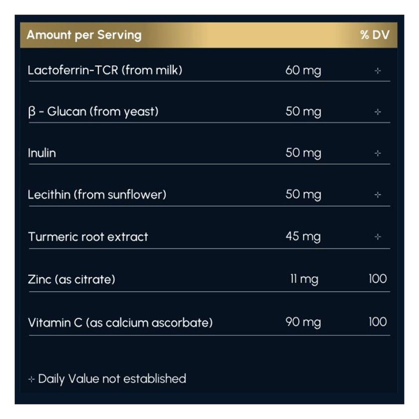 BioQuad Lactoferrin Gold 1.8 Dietary Supplement Capsules For Digestive & Immune Support, Pack of 30’s