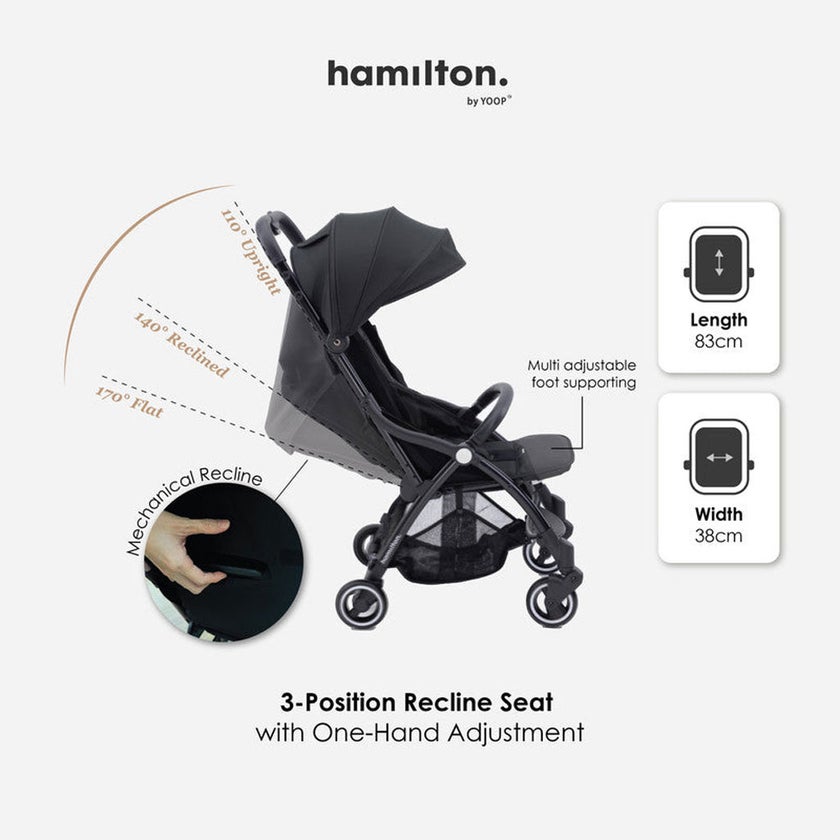 Hamilton by Yoop X1 Premium Baby Stroller - Black