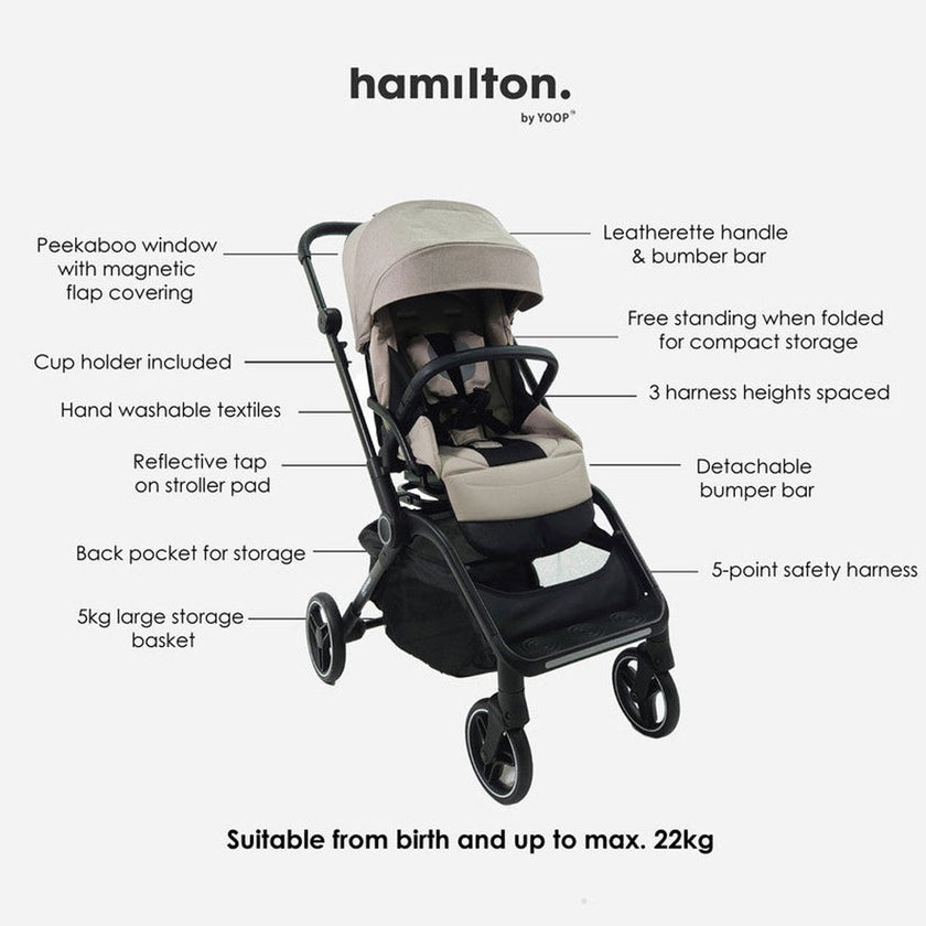 Hamilton by Yoop T1 Premium Baby Stroller - Grey