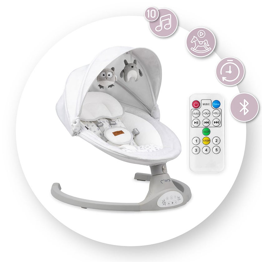 MoMi Kenani Electric Baby Bouncer - Light Grey