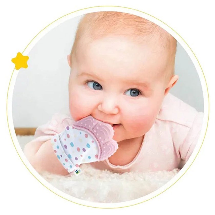 Babyjem Baby Tooth Scarifying Butterfly Gloves For 3+ Months - Pink