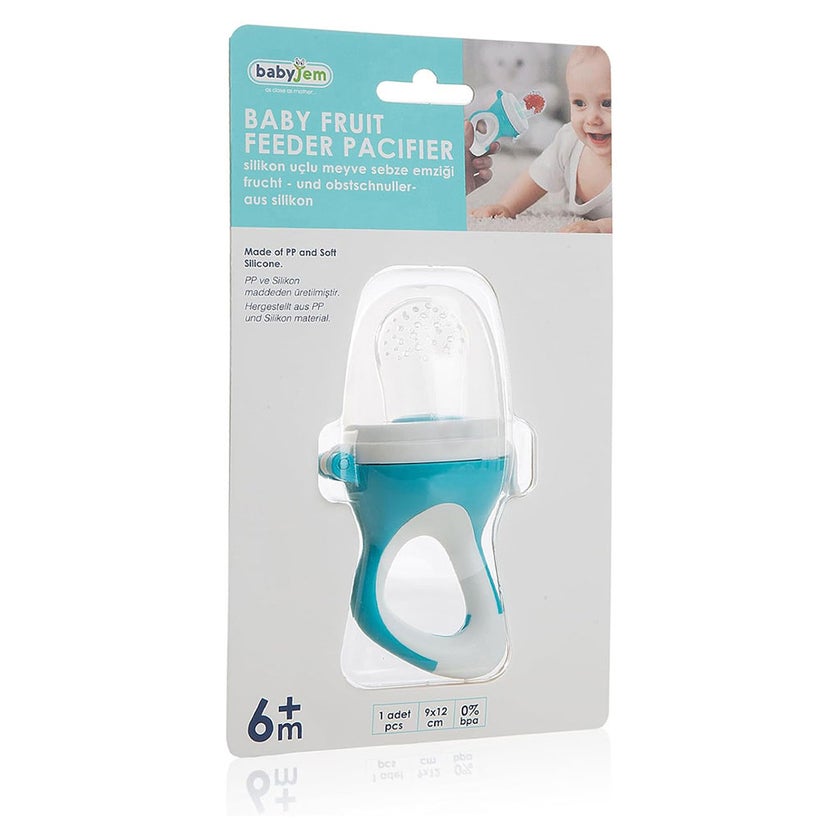 Babyjem Soft Silicone Fruit & Vegetable Feeder Pacifier For 6+ Months Baby - Blue