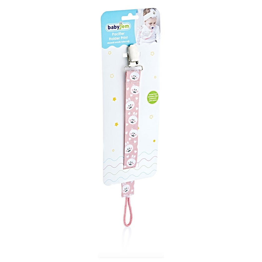 Babyjem Printed Baby Pacifier Holder - Pink