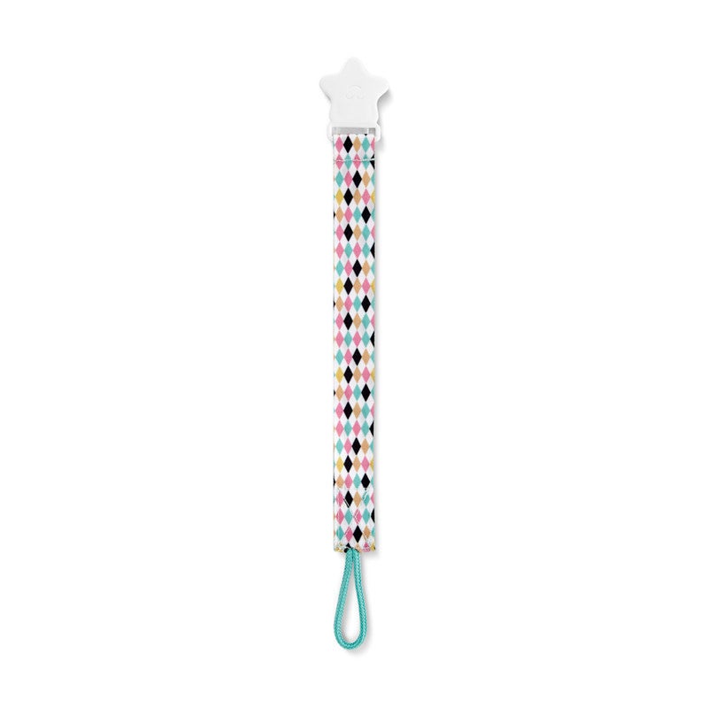 Babyjem Printed Ribbon Baby Pacifier Holder - Multicolour