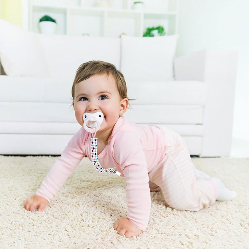 Babyjem Printed Ribbon Baby Pacifier Holder - Multicolour