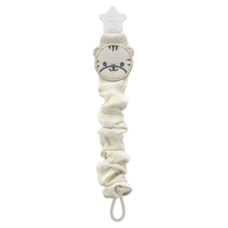 Babyjem Ecru Baby Soother Holder Tiger, Color - Cream