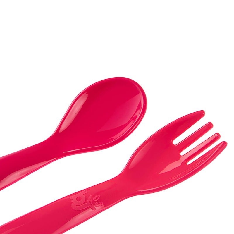 Babyjem Baby Spoon & Fork Set For 12+ Months - Red