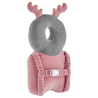 Babyjem Angel Wing Protection Pillow For 0-6 Month Baby - Grey /Pink